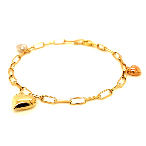 Pulsera en oro tres tonos 10kt. 19cm
