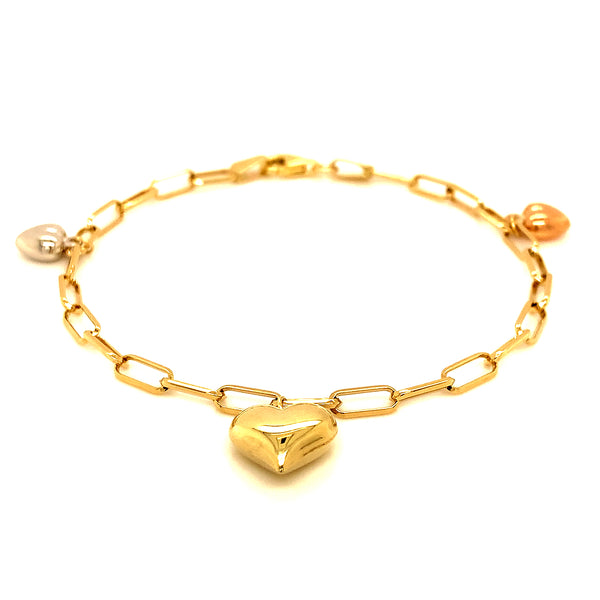 Pulsera en oro tres tonos 10kt. 19cm
