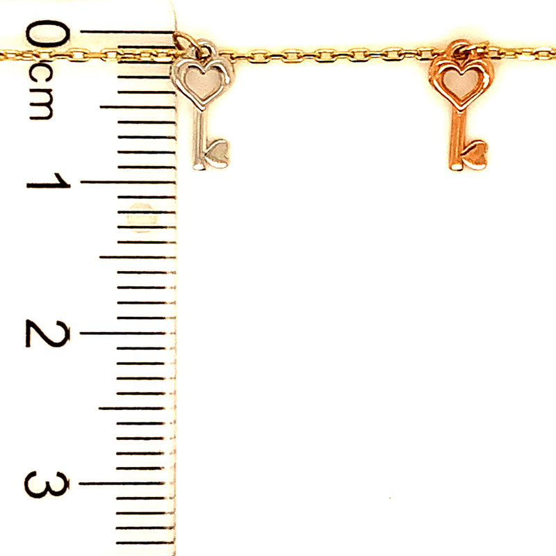 Pulsera para bebes en oro tres tonos 10kt. 13/15cm