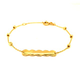 Pulsera para bebés (plaquita grabable) en oro amarillo 10kt. 13/15cm