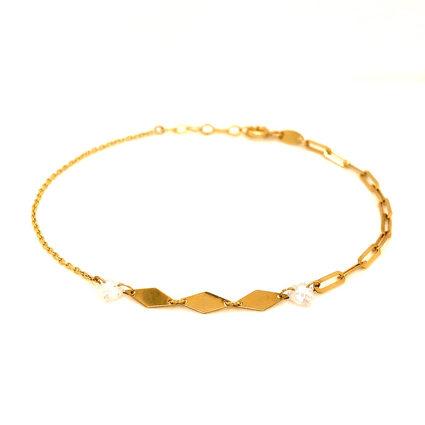 Pulsera en oro amarillo 10kt. 18/19.5cm