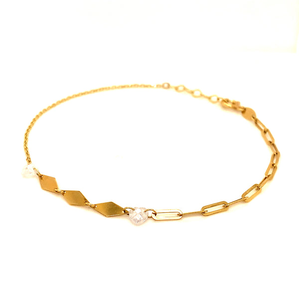 Pulsera en oro amarillo 10kt. 18/19.5cm