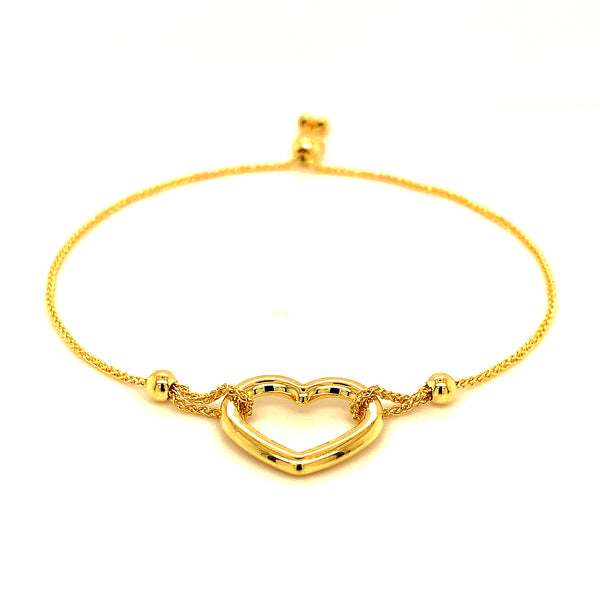 Pulsera corazón (ajustable) en oro amarillo 10kt.