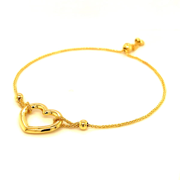 Pulsera corazón (ajustable) en oro amarillo 10kt.