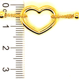 Pulsera corazón (ajustable) en oro amarillo 10kt.