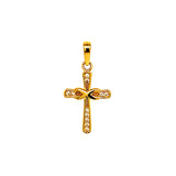 Dije (cruz) con circones en oro amarillo 10kt.