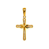 Dije (cruz) con circones en oro amarillo 10kt.