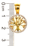 Dije (árbol de la vida) con circones en oro amarillo 10kt.
