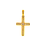Dije (cruz) con circones en oro amarillo 10kt.