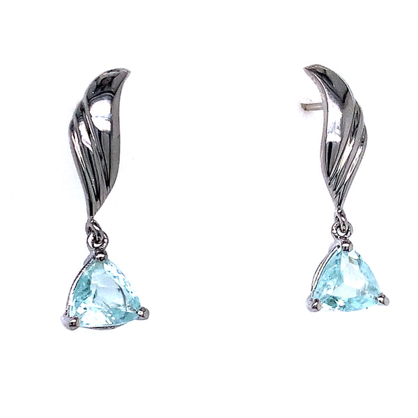 Aretes de aguamarina en plata 925  ANTES: $195.00