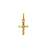 Dije (cruz) con circones en oro amarillo 10kt.