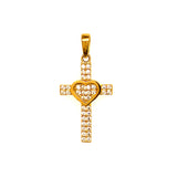 Dije (cruz) con circones en oro amarillo 10kt.