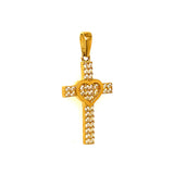 Dije (cruz) con circones en oro amarillo 10kt.