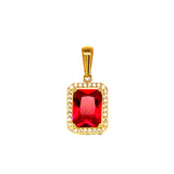 Dije con circones en oro amarillo 10kt. (Rojo)