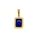 Dije con circones en oro amarillo 10kt. (Azul)