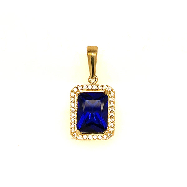 Dije con circones en oro amarillo 10kt. (Azul)