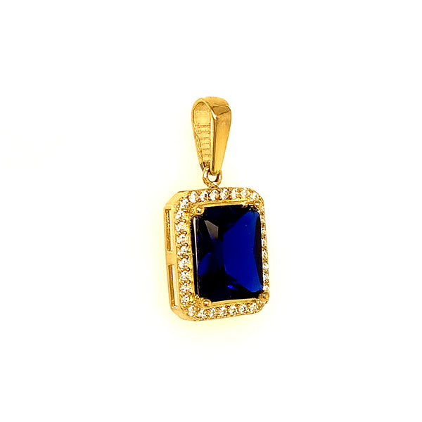 Dije con circones en oro amarillo 10kt. (Azul)