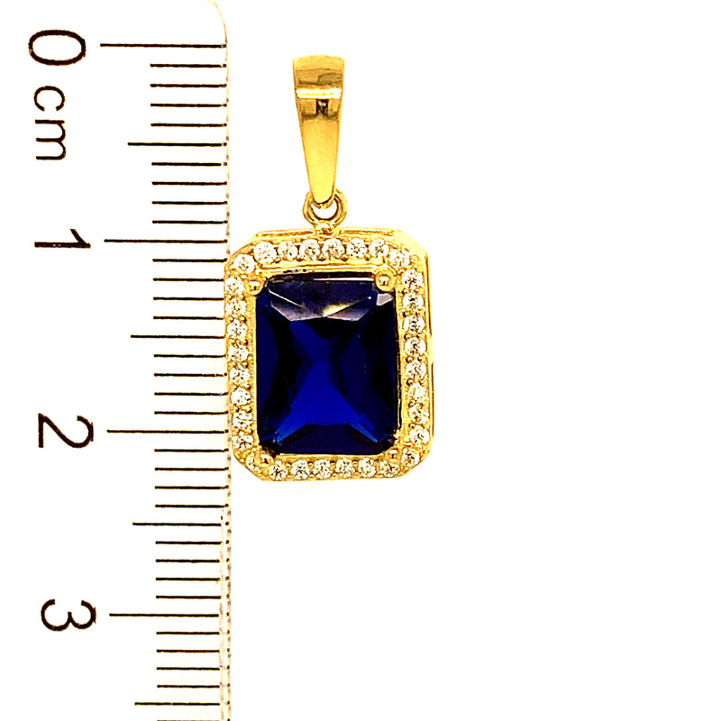 Dije con circones en oro amarillo 10kt. (Azul)