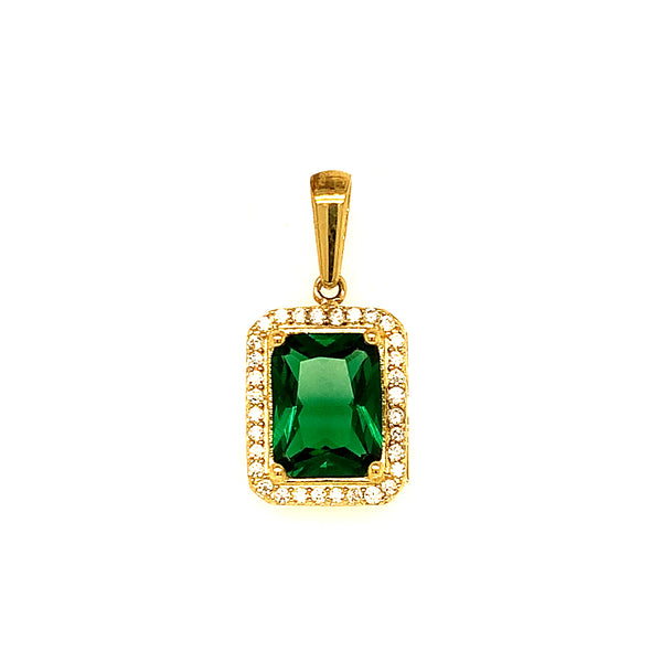 Dije con circones en oro amarillo 10kt. (verde)