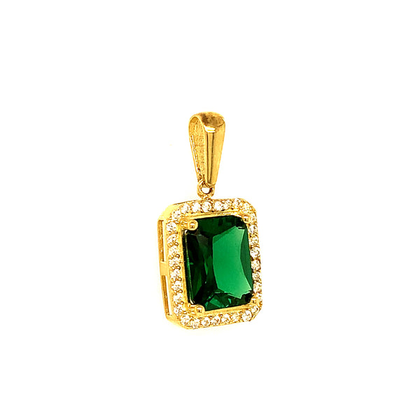 Dije con circones en oro amarillo 10kt. (verde)