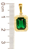 Dije con circones en oro amarillo 10kt. (verde)