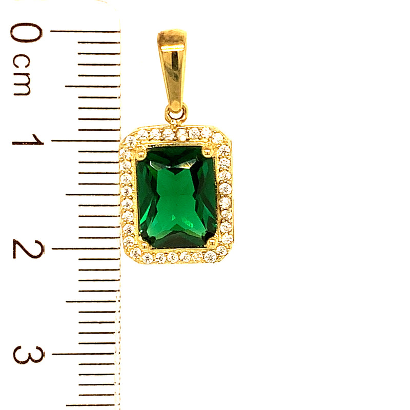 Dije con circones en oro amarillo 10kt. (verde)