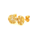 Aretes (círculo) con circones en oro amarillo 10kt.