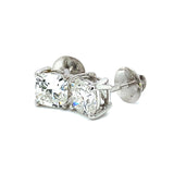 (LD) Aretes con diamantes de laboratorio en oro blanco 14kt.