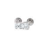 (LD) Aretes con diamantes de laboratorio en oro blanco 14kt.