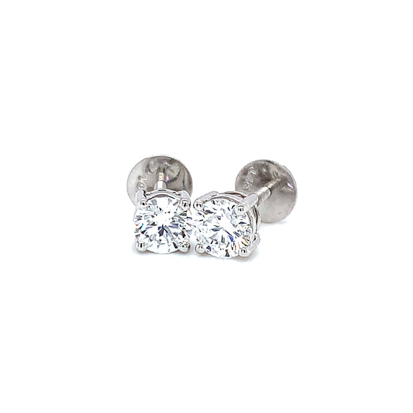 (LD) Aretes con diamantes de laboratorio en oro blanco 14kt.