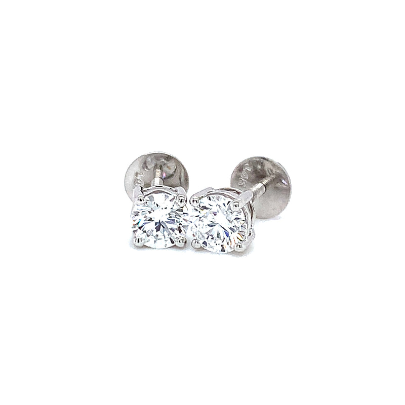 (LD) Aretes con diamantes de laboratorio en oro blanco 14kt.