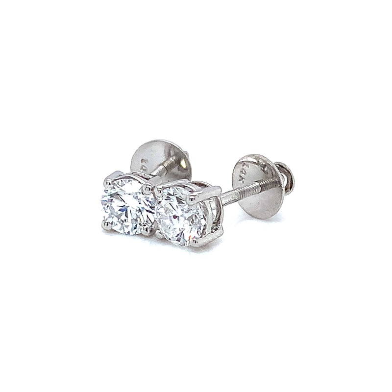 (LD) Aretes con diamantes de laboratorio en oro blanco 14kt.