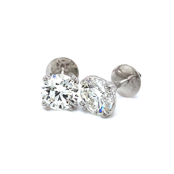 (LD) Aretes con diamantes de laboratorio en oro blanco 14kt.