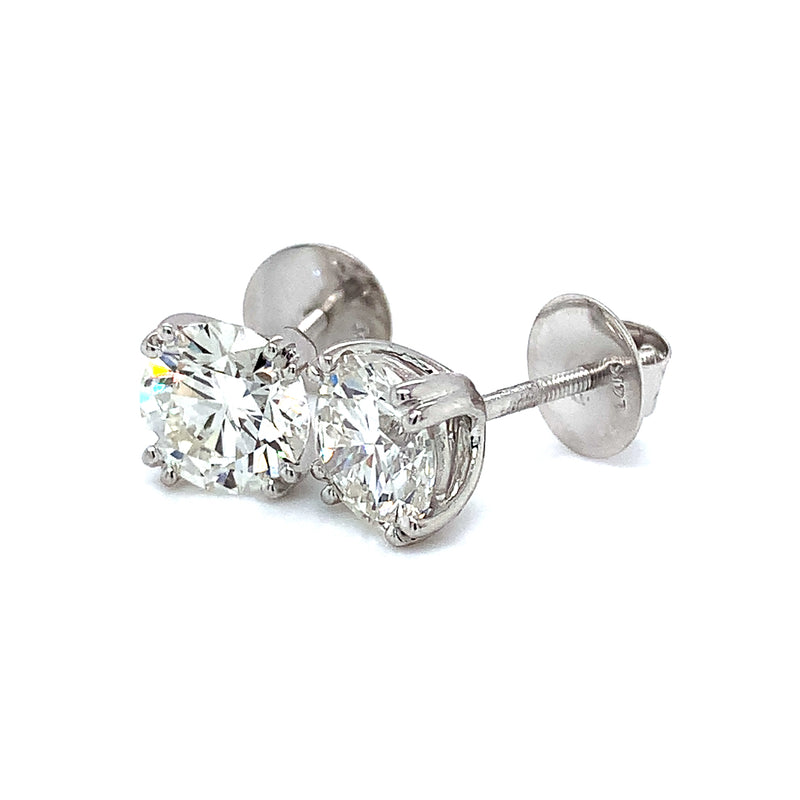 (LD) Aretes con diamantes de laboratorio en oro blanco 14kt.