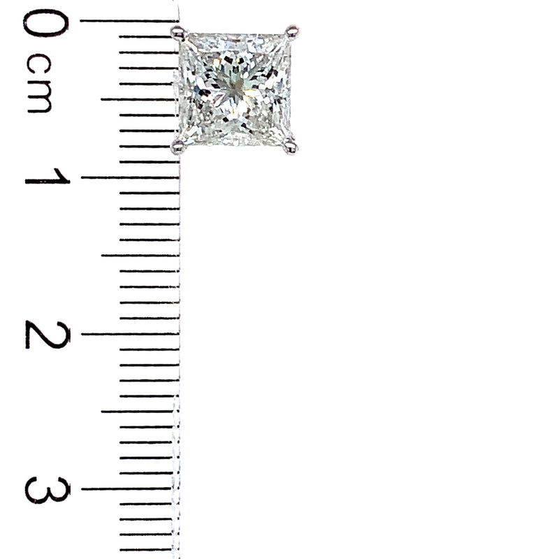 (LD) Aretes con diamantes de laboratorio en oro blanco 14kt.
