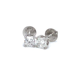 (LD) Aretes con diamantes de laboratorio en oro blanco 14kt.