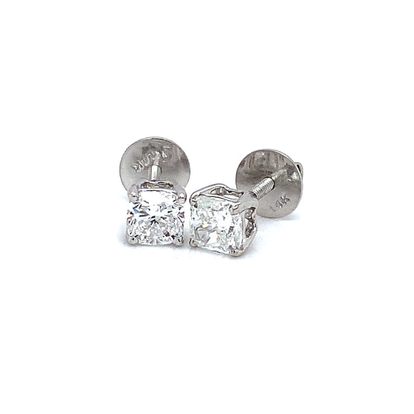 (LD) Aretes con diamantes de laboratorio en oro blanco 14kt.