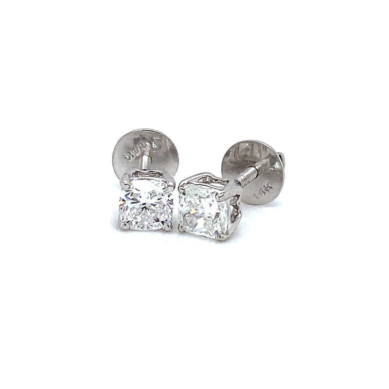 (LD) Aretes con diamantes de laboratorio en oro blanco 14kt.