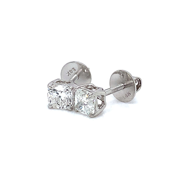 (LD) Aretes con diamantes de laboratorio en oro blanco 14kt.