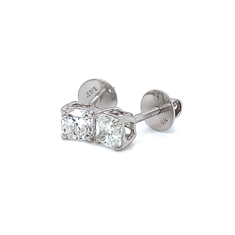(LD) Aretes con diamantes de laboratorio en oro blanco 14kt.