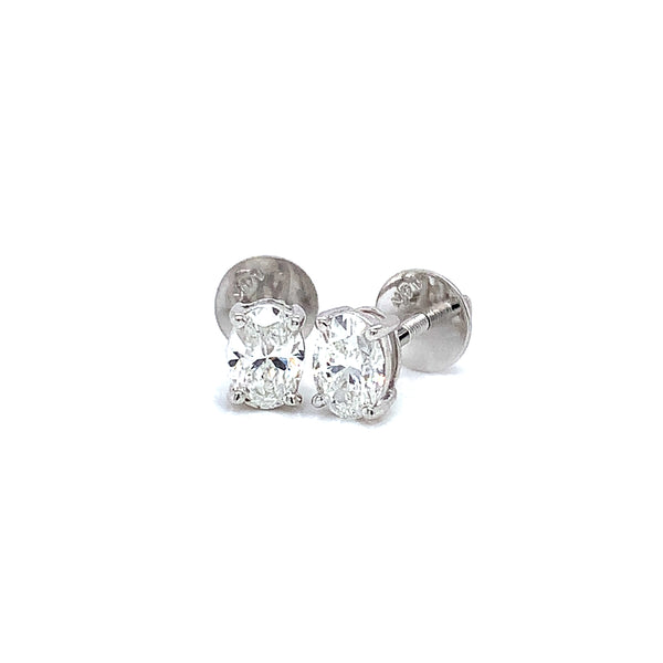 (LD) Aretes con diamantes de laboratorio en oro blanco 14kt.