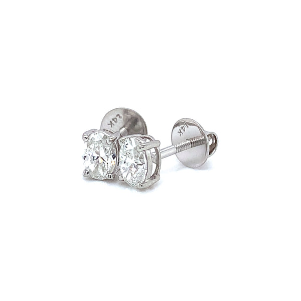 (LD) Aretes con diamantes de laboratorio en oro blanco 14kt.