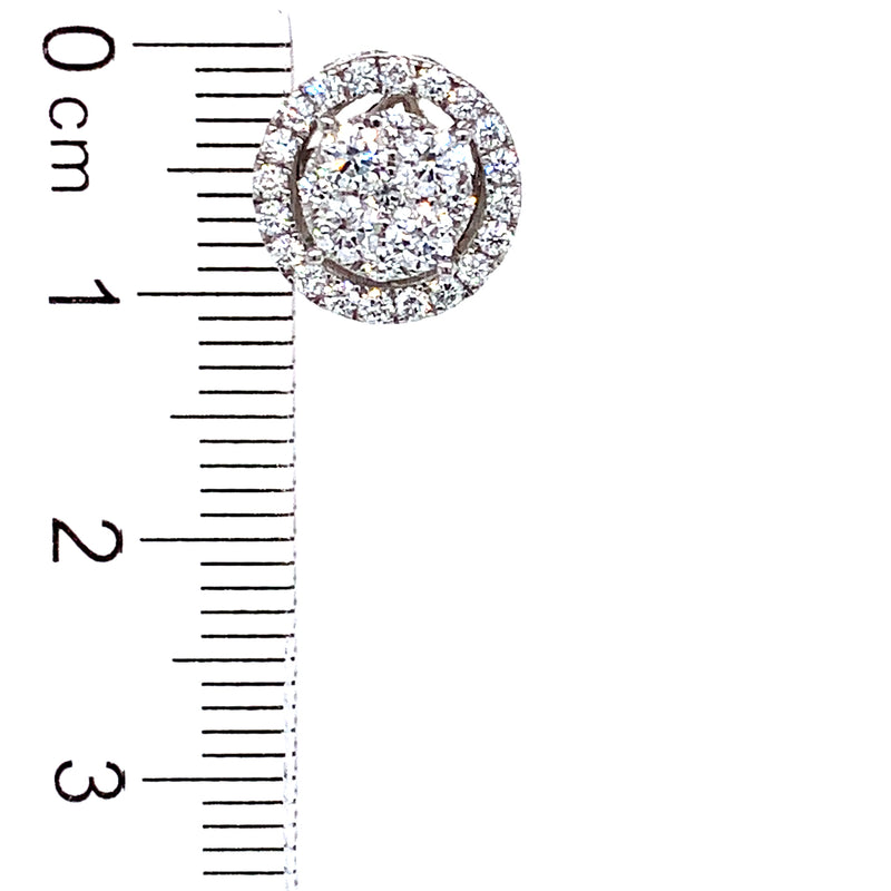 (LD) Aretes con diamantes de laboratorio en oro blanco 14kt.