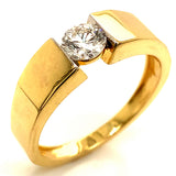(LD) Anillo de caballero con diamantes de laboratorio en oro amarillo 14kt. D-1.06Cts