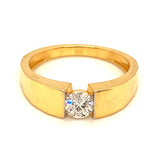 (LD) Anillo con diamante de laboratorio en oro amarillo 14kt.