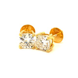 (LD) Aretes con diamantes de laboratorio en oro amarillo 14kt.