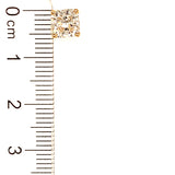 (LD) Aretes con diamantes de laboratorio en oro dos tonos 14kt.