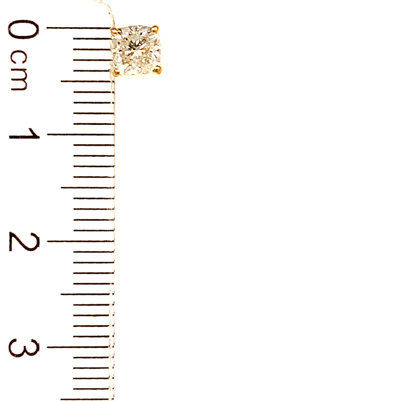 (LD) Aretes con diamantes de laboratorio en oro amarillo 14kt.