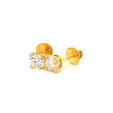 (LD) Aretes con diamantes de laboratorio en oro amarillo 14kt.