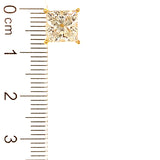 (LD) Aretes con diamantes de laboratorio en oro amarillo 14kt.